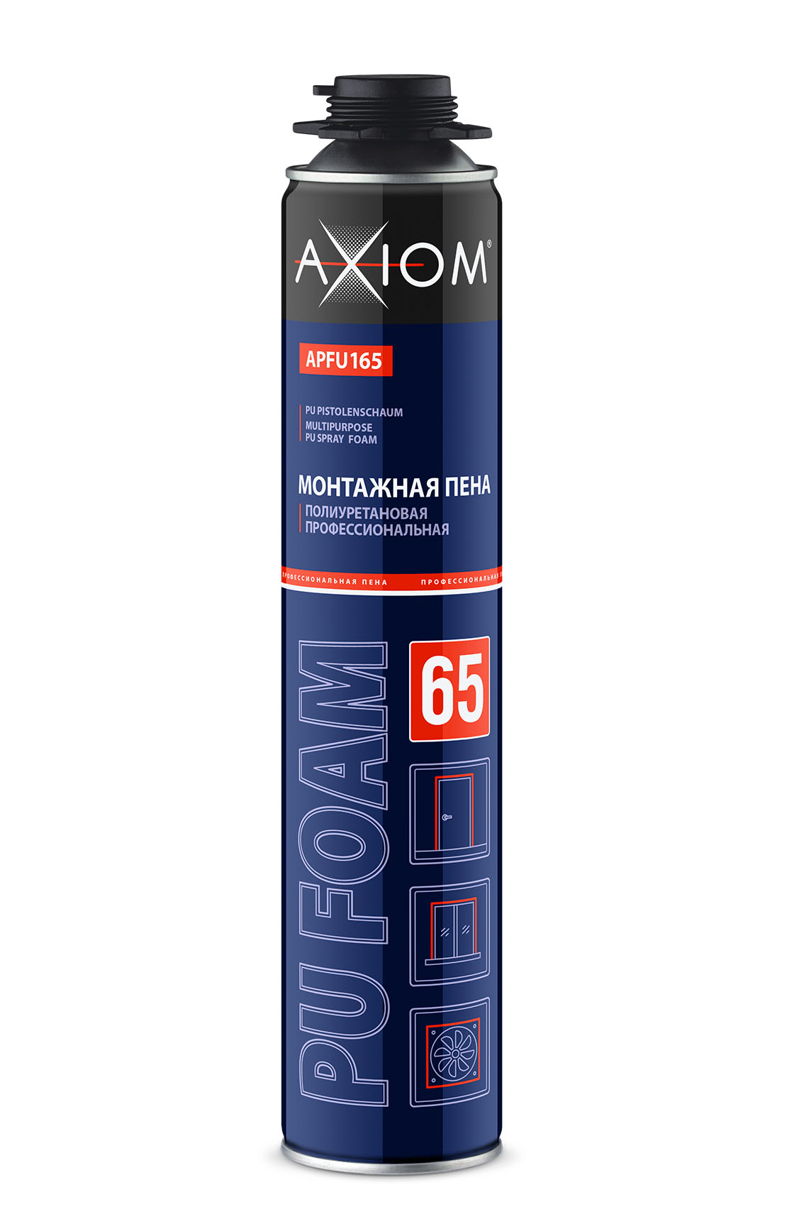 Пена полиуретановая монтажная профессиональная всесезонная AXIOM APFU165